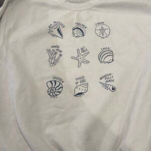 White Christian graphic crewneck